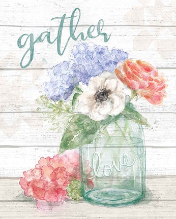 Framed Pastel Flower Market III Print