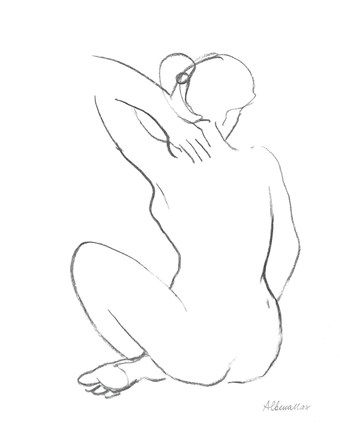 Framed Nude Sketch I Print