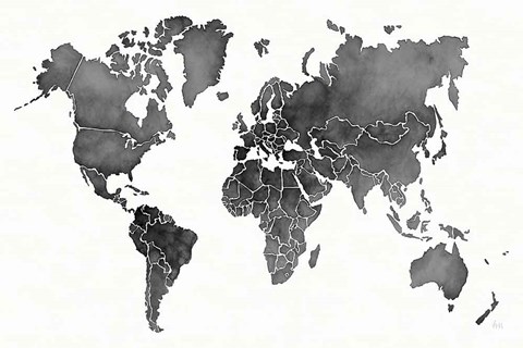 Framed Watercolor Wanderlust Black Print