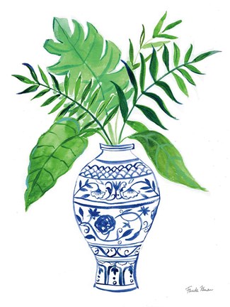 Framed Elegant Chinoiserie I White Print