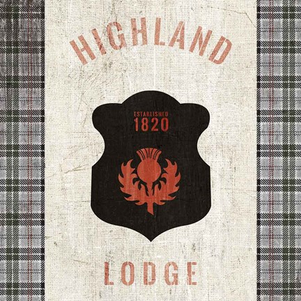 Framed Tartan Lodge Shield I Print