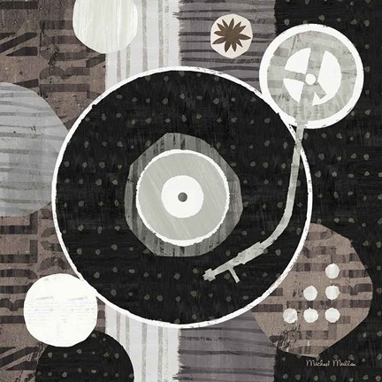 Framed Rock N Roll Album Neutral Print