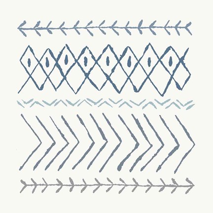 Framed Nordic Vibes II Blue Print