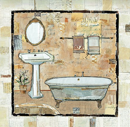 Framed Bath Scene I Print