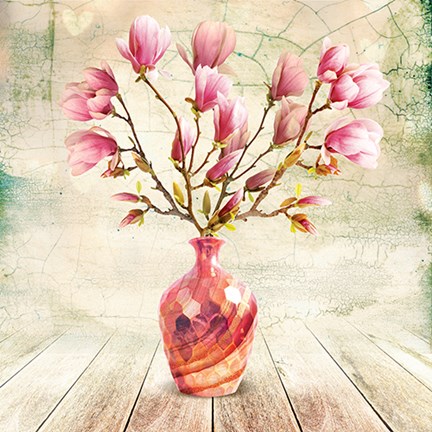 Framed Magnolia Copper Vase Print