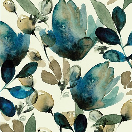 Framed Blue Floral Print