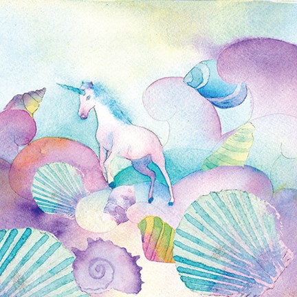 Framed Unicorn Shells Print