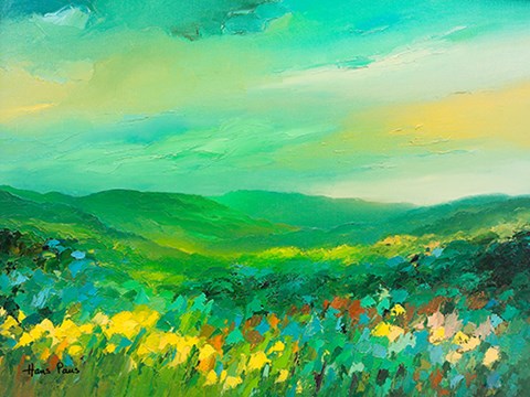 Framed Green Landscape Print