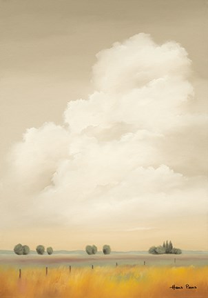 Framed Meadow with Fence Print