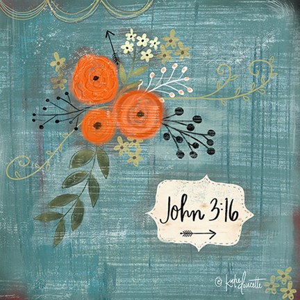 Framed John 3-16 Print