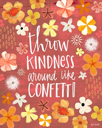 Framed Throw Kindness Like Confetti Print