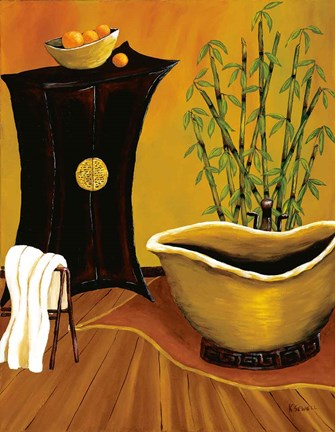 Framed Asian Bath Print