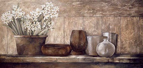 Framed Hyacinth on a Sideboard Print