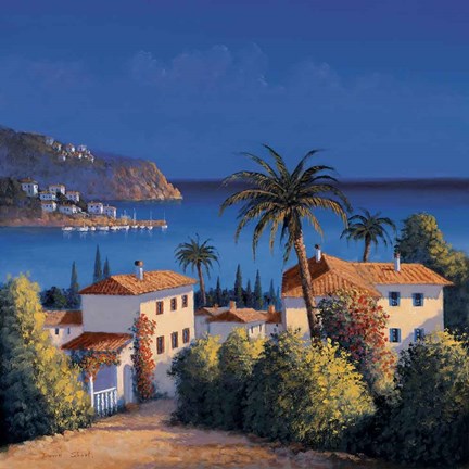 Framed Mediterranean Morning Shadows I Print