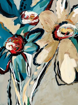 Framed Blooming Blue II Print