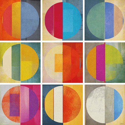 Framed Pattern Tiles I Print