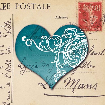 Framed Le Coeur d&#39;Amour II Print