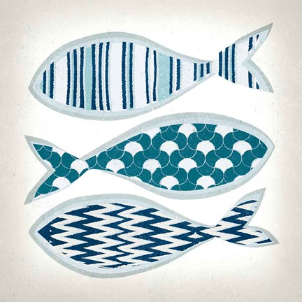 Framed Fish Patterns I Print