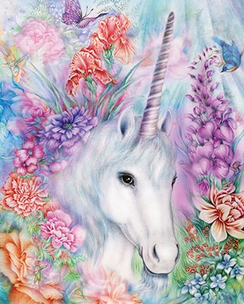 Framed Floral Unicorn Print