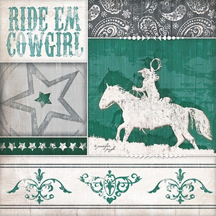 Framed Ride &#39;Em Cowgirl Print