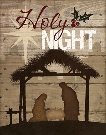 Framed Holy Night Nativity Print
