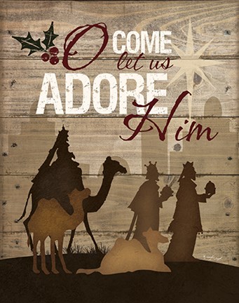 Framed Let Us Adore Him Print