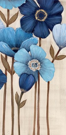 Framed Fleurs Bleues II Print