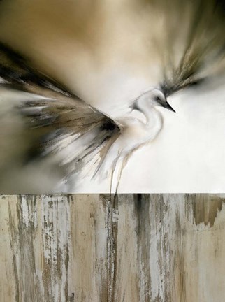 Framed Moonlight Landing &amp; the Egret Print