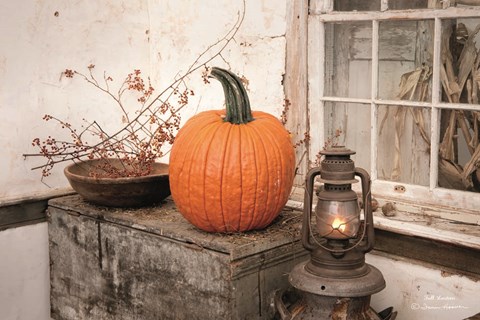 Framed Fall Lantern Print