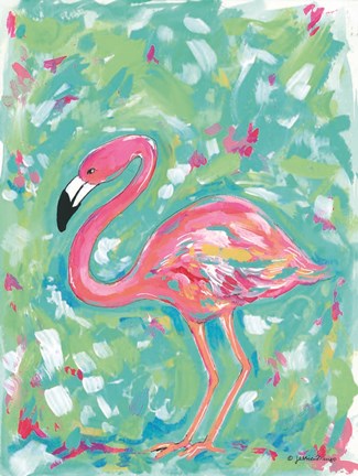 Framed Summer Flamingo Print