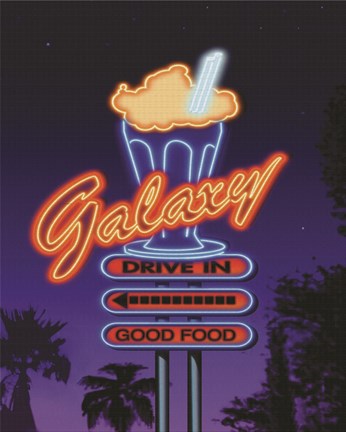 Framed Galaxy Diner Sign Print