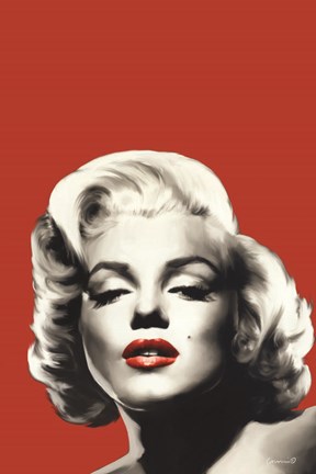 Framed Red Lips Marilyn I Print