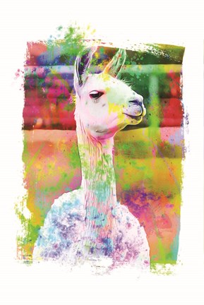 Framed Rainbow Llama IV Print