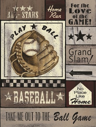 Framed Baseball All Stars Print