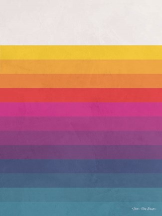 Framed Vintage Retro Lines I Print