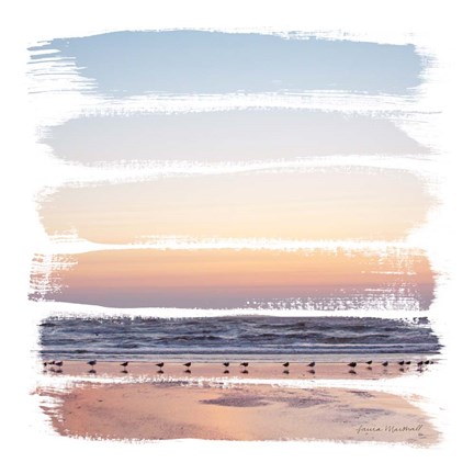 Framed Sunset Stripes I Print