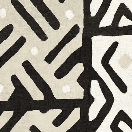 Framed Kuba Cloth I Sq II Neutral Print