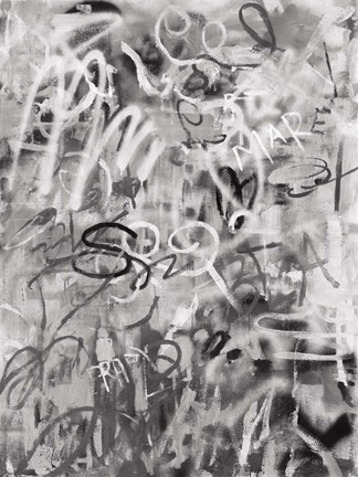 Framed Graffiti Love Monochromatic Print