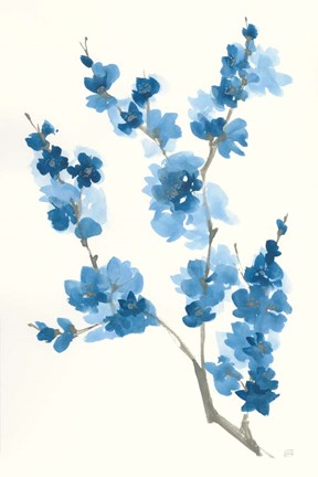 Framed Blue Branch IV Print