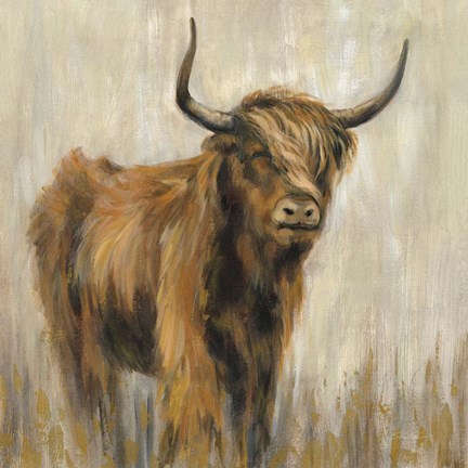 Framed Highland Mountain Cow Print