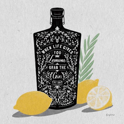 Framed Fruity Spirits Gin Print