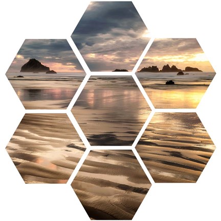 Framed Pacific Low Tide (hexagon) Print