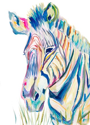 Framed Colorful Zebra Print