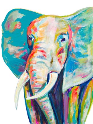 Framed Colorful Elephant Print