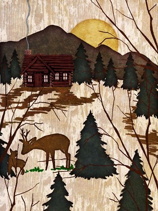 Framed Cabin in the Woods II Print
