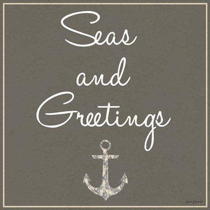 Framed Silver Coast Christmas Square I Print