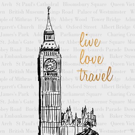 Framed Live Love Travel Print