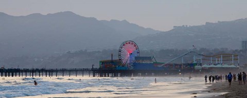 Framed Ferris Wheel on Beach Print