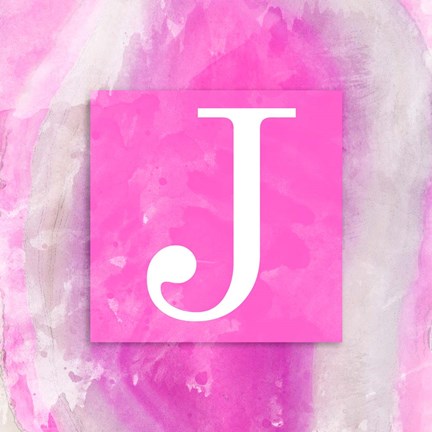 Framed Watercolor Agate Monogram (J) Print