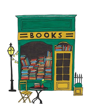 Framed Book Shop Print